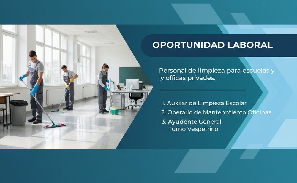 Personal de limpieza para escuelas y oficinas privadas