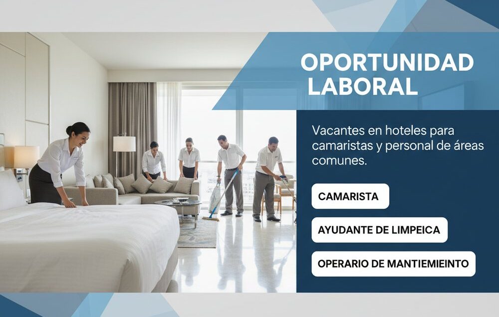 Vacantes en hoteles para camaristas y personal de áreas comunes
